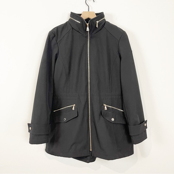 New Dennis Basso Water Resistant Bonded Jacket with Hidden Hood - Picture 3 of 15